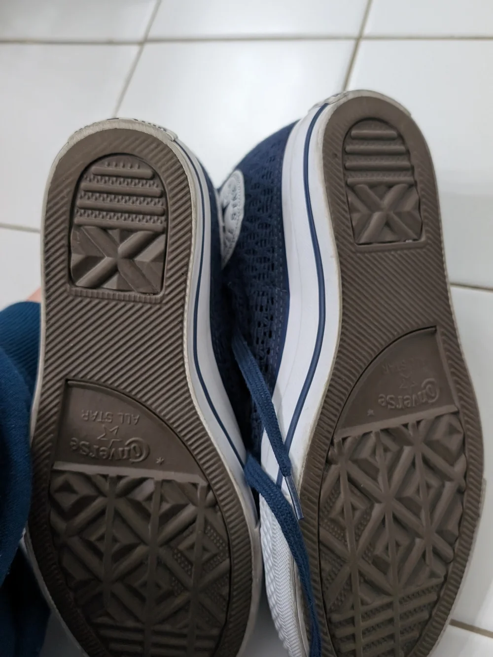 Converse Navy Crochet High-Top Wedge Sneakers 7